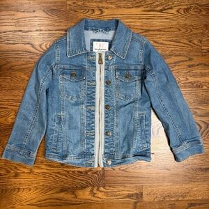 Urban Republic Kids Denim Zippered Rustic Distressed Light Wash Jacket Size 5-6